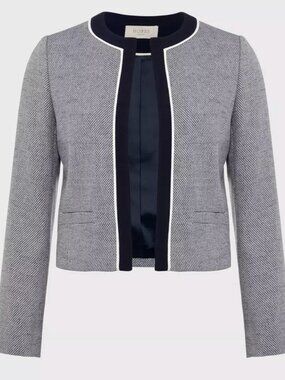 Hobbs London Steph Tweed Jacket | UK 18 / US 14 | NWT | Collarless